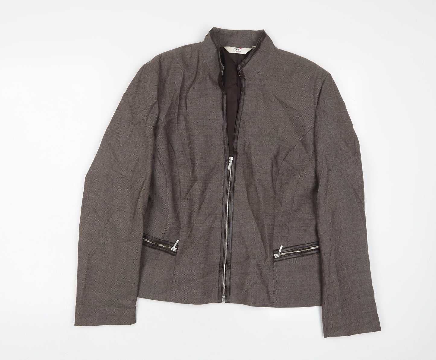 NEXT Womens Brown Jacket Size 16 Zip