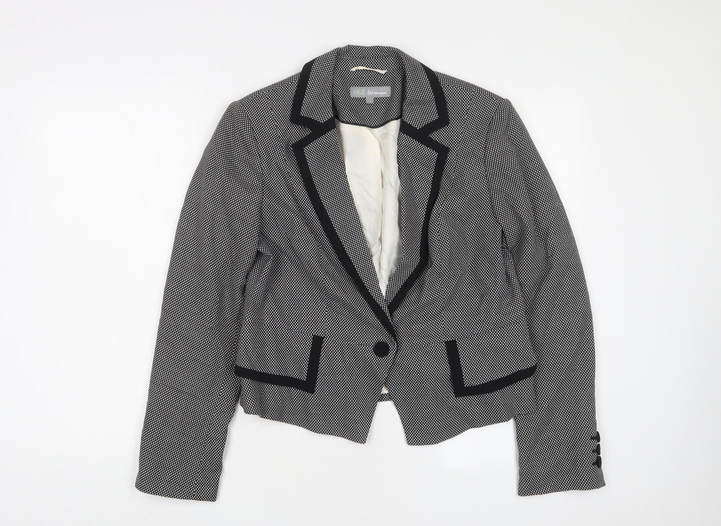 Marks and Spencer Womens Grey Jacket Blazer Size 14 Button
