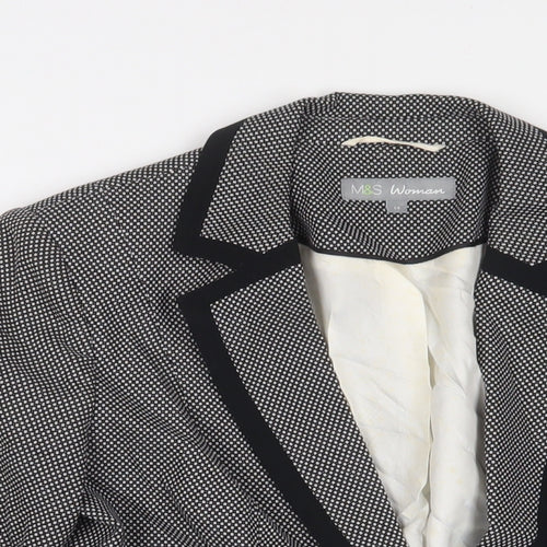 Marks and Spencer Womens Grey Jacket Blazer Size 14 Button