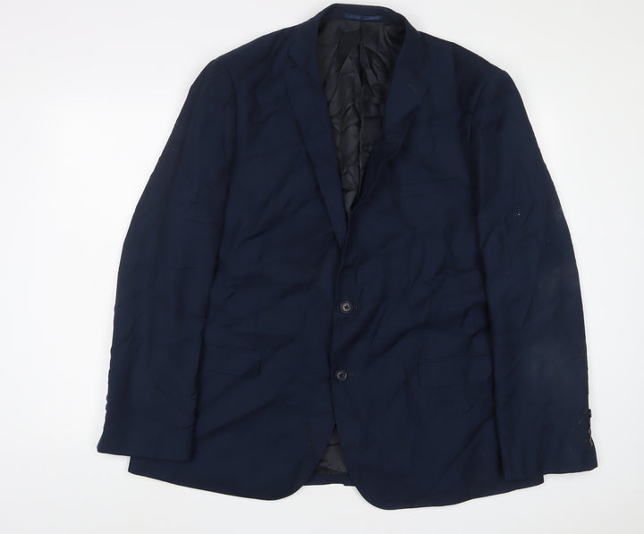 Tailor & Cutter Mens Blue Polyester Jacket Suit Jacket Size 46 Regular