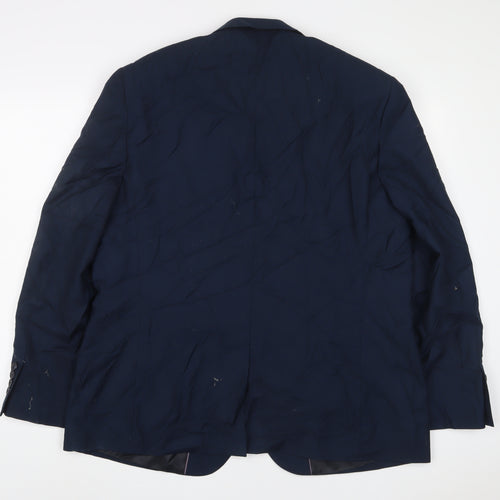 Tailor & Cutter Mens Blue Polyester Jacket Suit Jacket Size 46 Regular