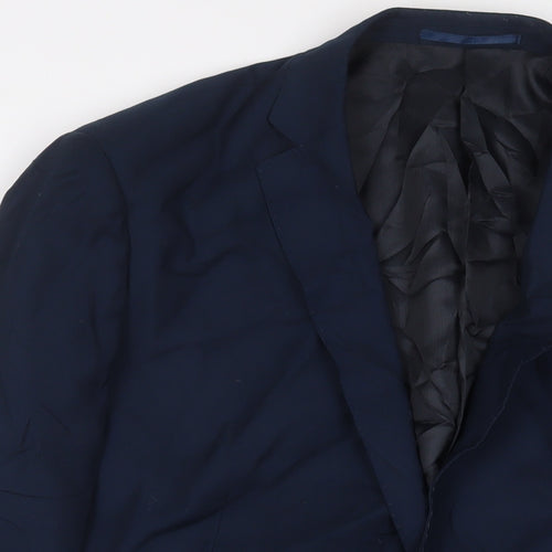 Tailor & Cutter Mens Blue Polyester Jacket Suit Jacket Size 46 Regular