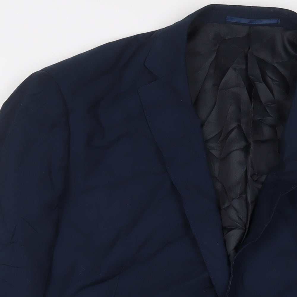 Tailor & Cutter Mens Blue Polyester Jacket Suit Jacket Size 46 Regular
