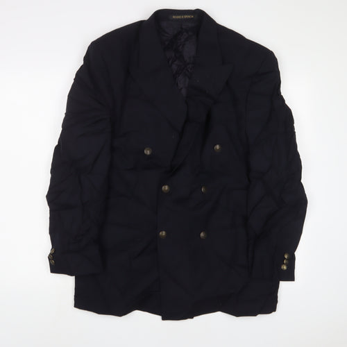 Marks and Spencer Mens Blue Wool Jacket Suit Jacket Size 40 Regular