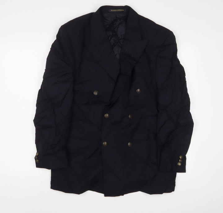 Marks and Spencer Mens Blue Wool Jacket Suit Jacket Size 40 Regular