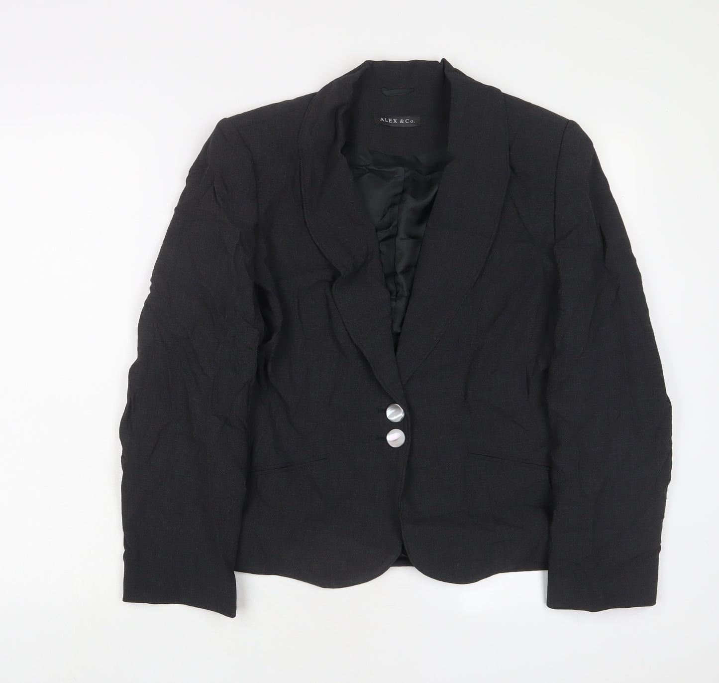 Alex & Co Womens Grey Jacket Blazer Size 14 Button