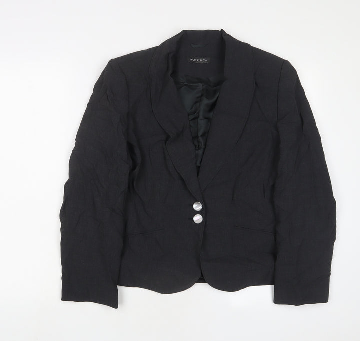 Alex & Co Womens Grey Jacket Blazer Size 14 Button