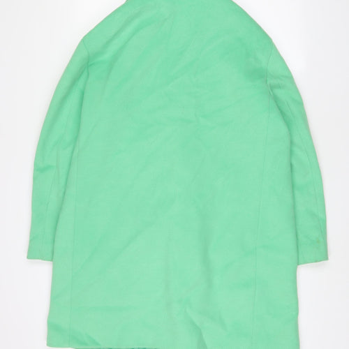 Marks and Spencer Womens Green Overcoat Coat Size 14 Button