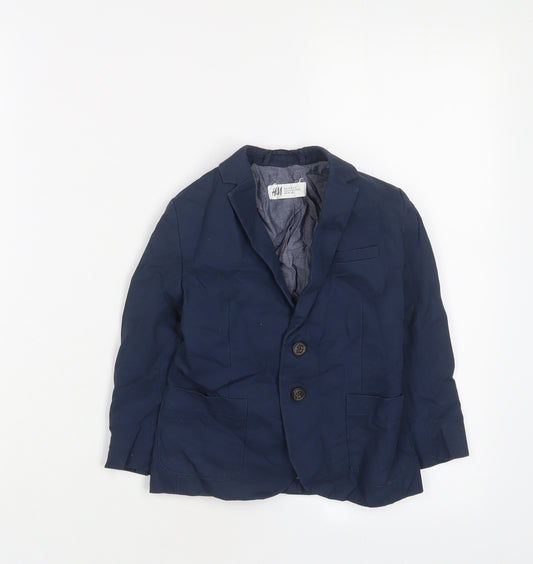 H&M Boys Blue Jacket Blazer Size 2-3 Years Button