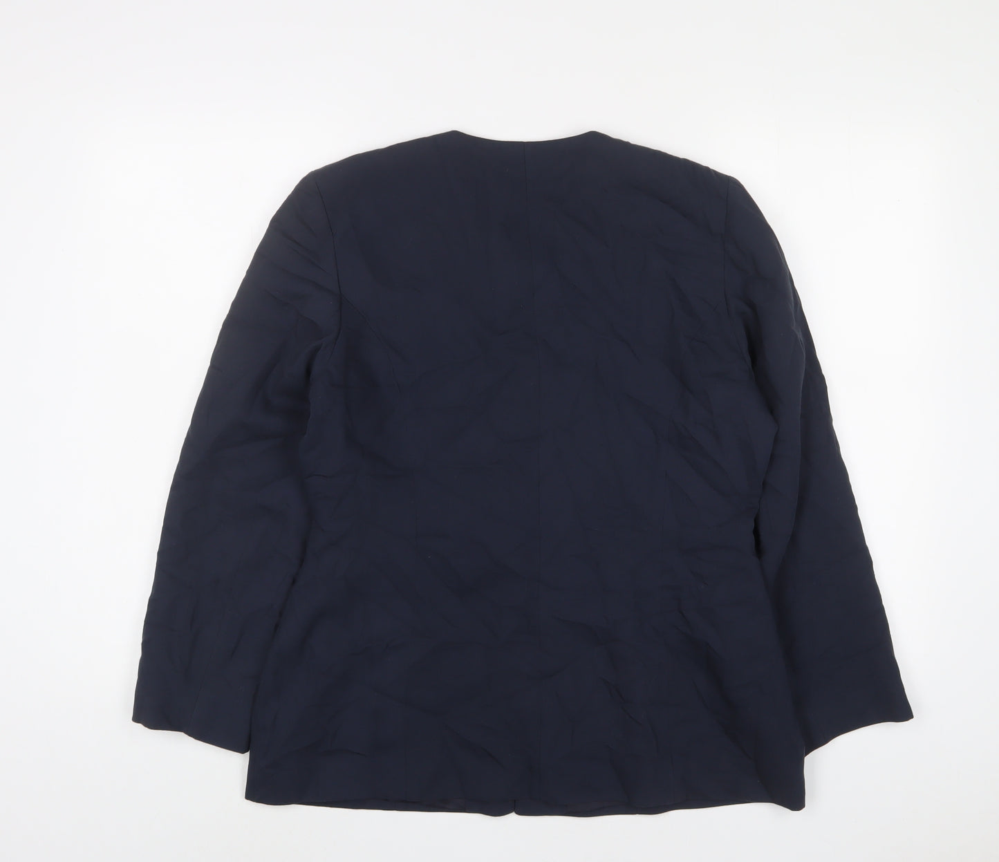 MODE Womens Blue Jacket Size 14 Button - Embroidered
