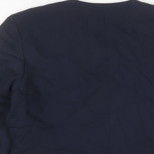 MODE Womens Blue Jacket Size 14 Button - Embroidered