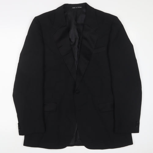 Greenwoods Mens Black Polyester Jacket Suit Jacket Size 40 Regular