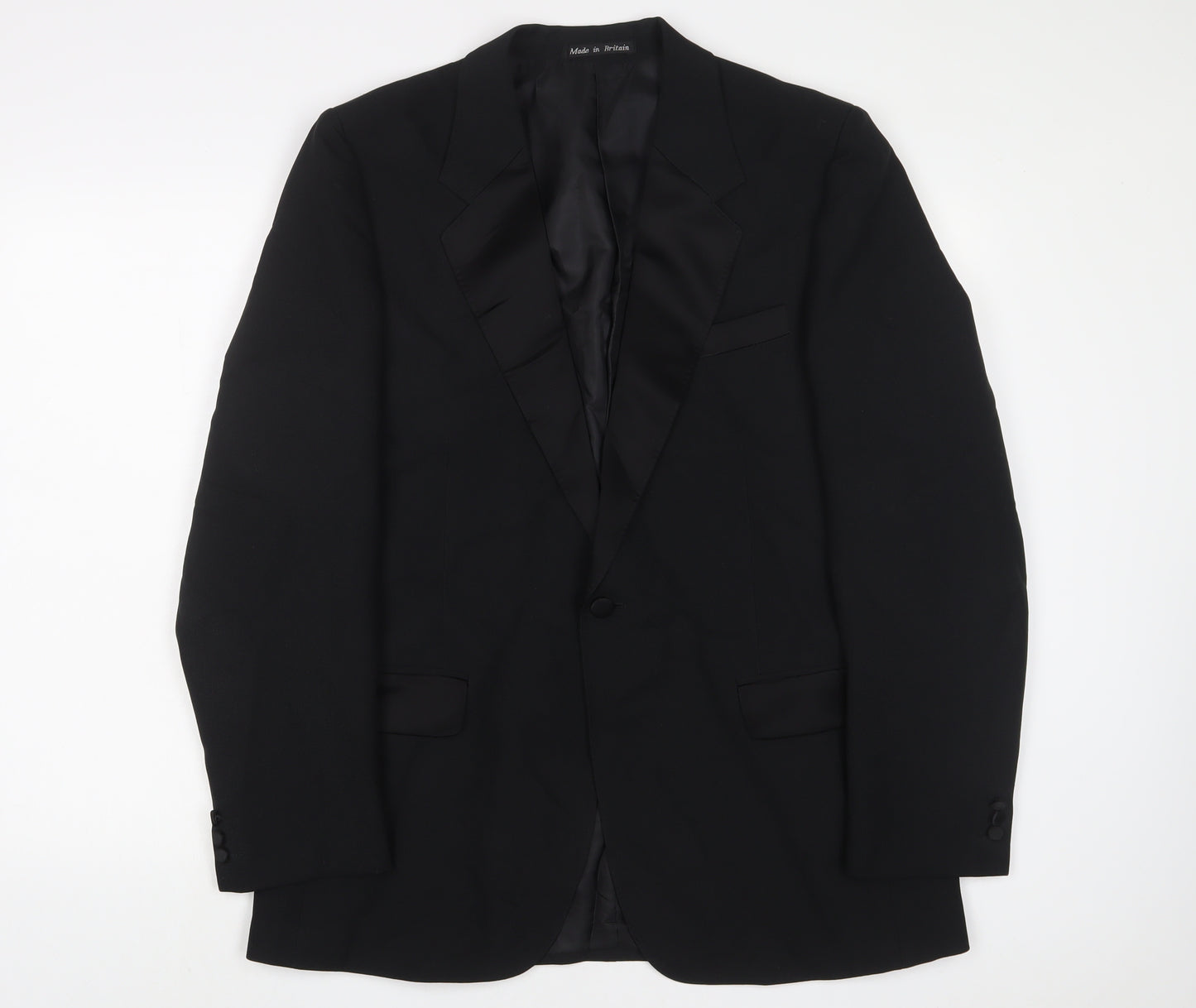 Greenwoods Mens Black Polyester Jacket Suit Jacket Size 40 Regular