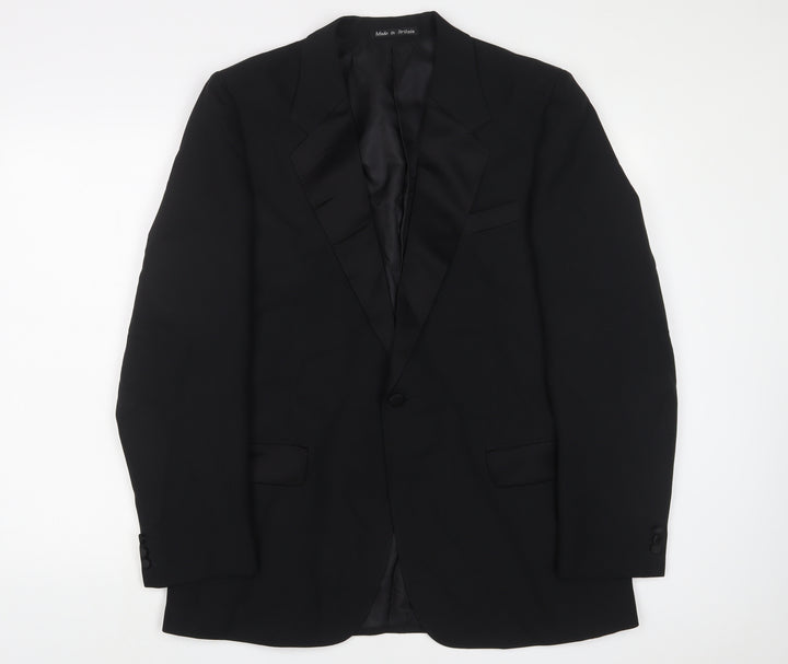 Greenwoods Mens Black Polyester Jacket Suit Jacket Size 40 Regular