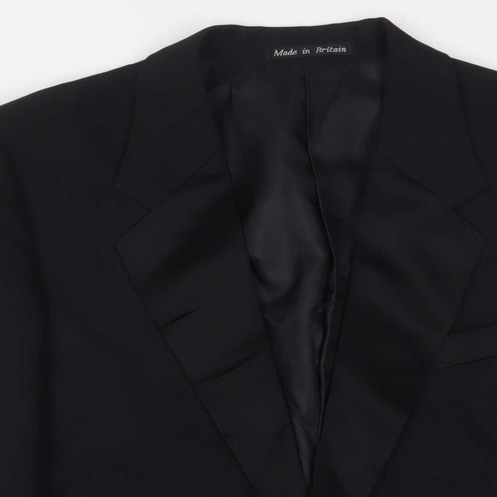 Greenwoods Mens Black Polyester Jacket Suit Jacket Size 40 Regular