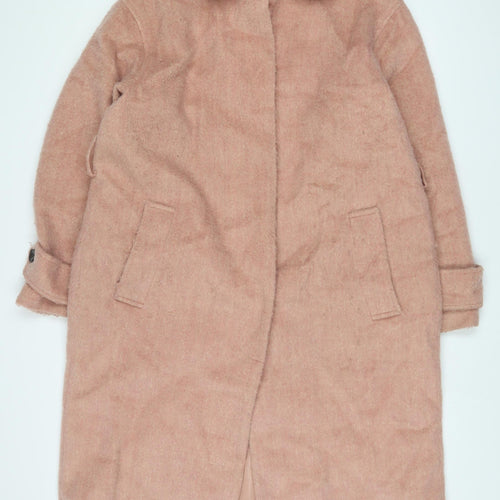 ASOS Womens Pink Overcoat Coat Size 10 Button