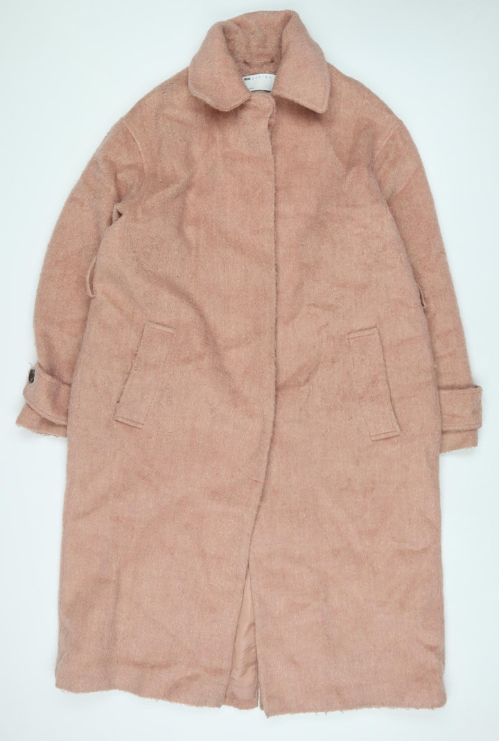 ASOS Womens Pink Overcoat Coat Size 10 Button