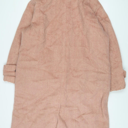 ASOS Womens Pink Overcoat Coat Size 10 Button