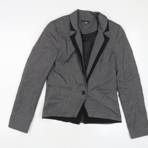 Warehouse Womens Grey Jacket Blazer Size 10 Button