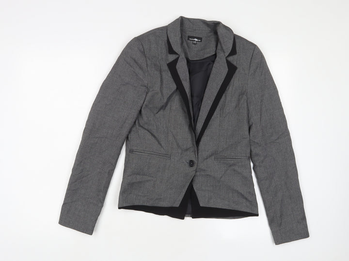 Warehouse Womens Grey Jacket Blazer Size 10 Button