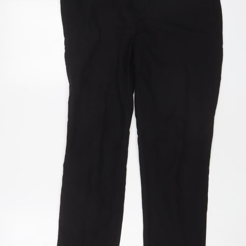 Topshop Womens Black Polyester Trousers Size 12 L28 in Regular Hook & Eye