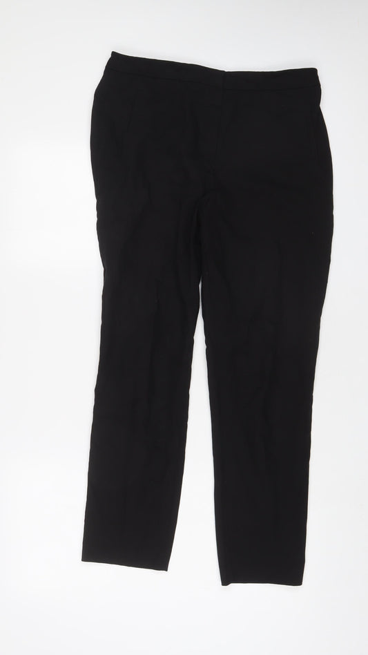 Topshop Womens Black Polyester Trousers Size 12 L28 in Regular Hook & Eye