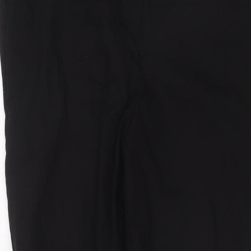 Topshop Womens Black Polyester Trousers Size 12 L28 in Regular Hook & Eye