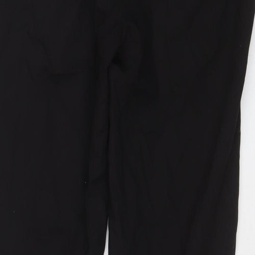 Topshop Womens Black Polyester Trousers Size 12 L28 in Regular Hook & Eye