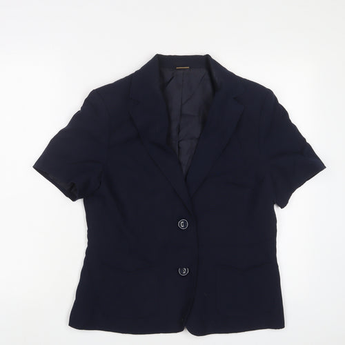 Damart Womens Blue Jacket Blazer Size 12 Button
