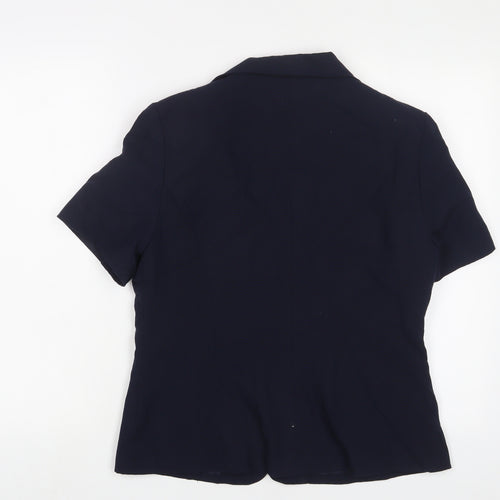 Damart Womens Blue Jacket Blazer Size 12 Button