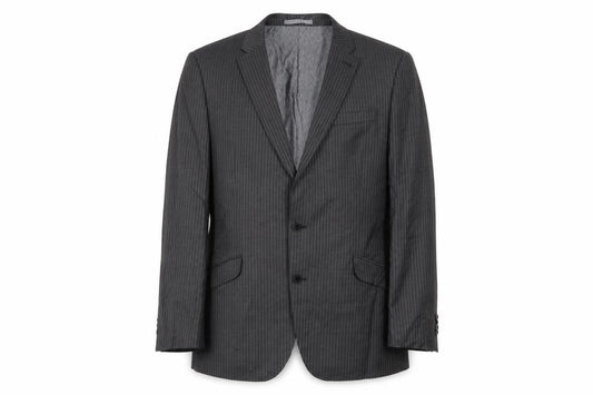 Front view of Next men’s grey polyester jacket suit jacket, size 44, regular