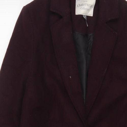 Collection Womens Purple Overcoat Coat Size 8 Button