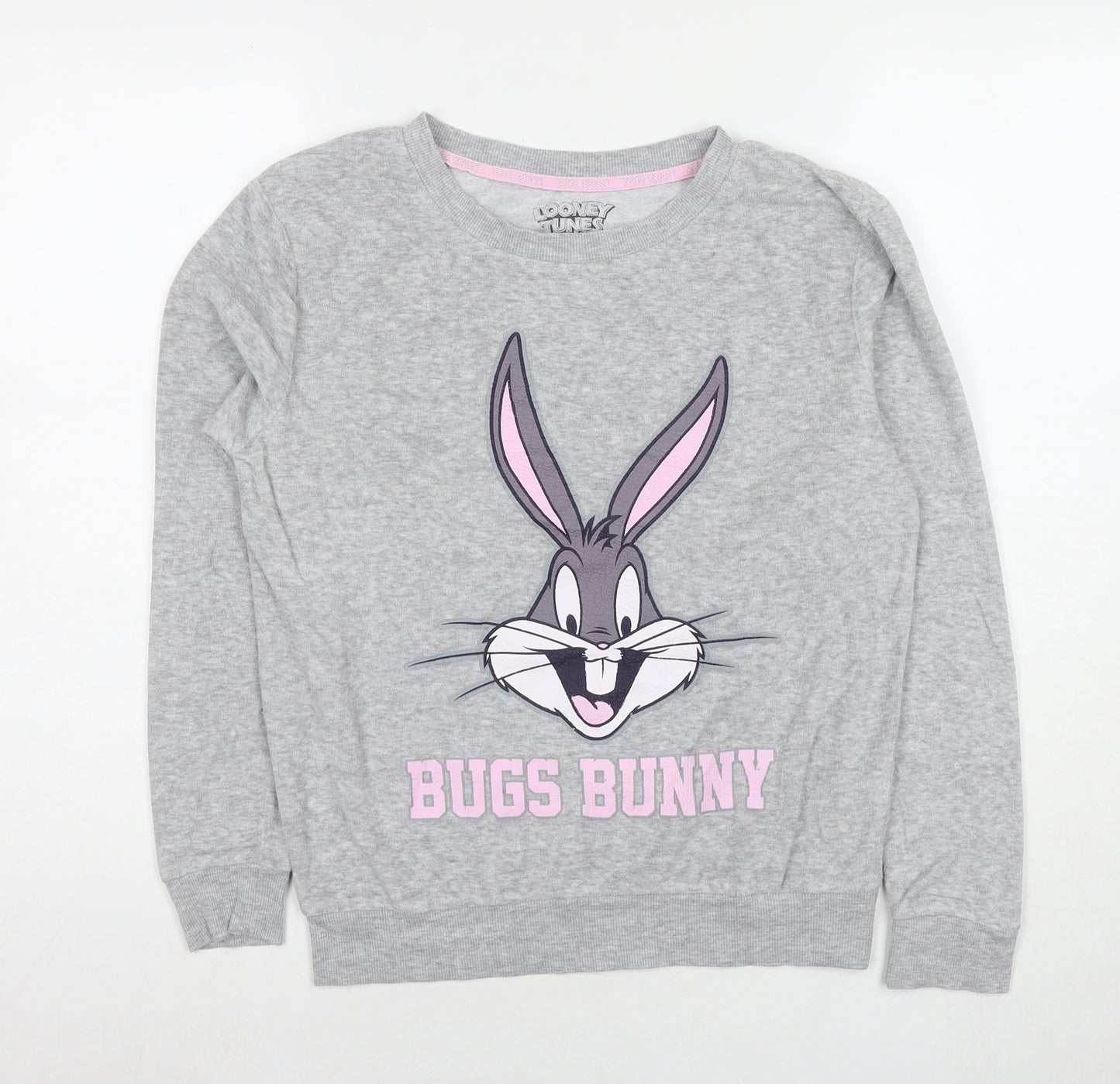 Looney Tunes Womens Grey Cotton Pullover Sweatshirt Size 4 Pullover - Bugs Bunny Size 4-6