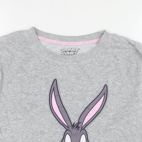 Looney Tunes Womens Grey Cotton Pullover Sweatshirt Size 4 Pullover - Bugs Bunny Size 4-6