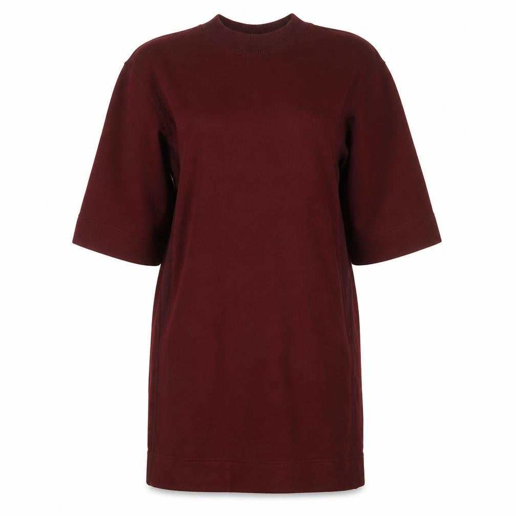 Uniqlo Womens Red Cotton Jumper Dress Size M Round Neck Pullover