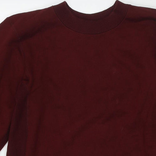 Uniqlo Womens Red Cotton Jumper Dress Size M Round Neck Pullover