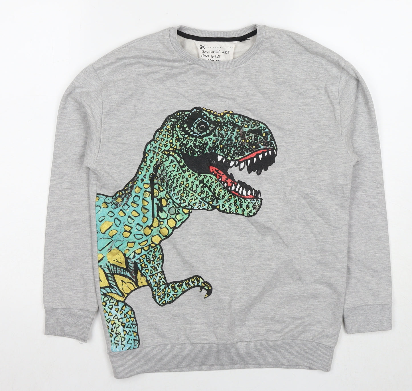 Topshop Womens Grey Cotton Pullover Sweatshirt Size XS Pullover - Dinosaur