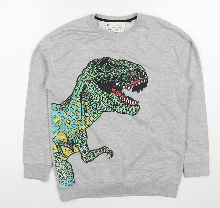 Topshop Womens Grey Cotton Pullover Sweatshirt Size XS Pullover - Dinosaur