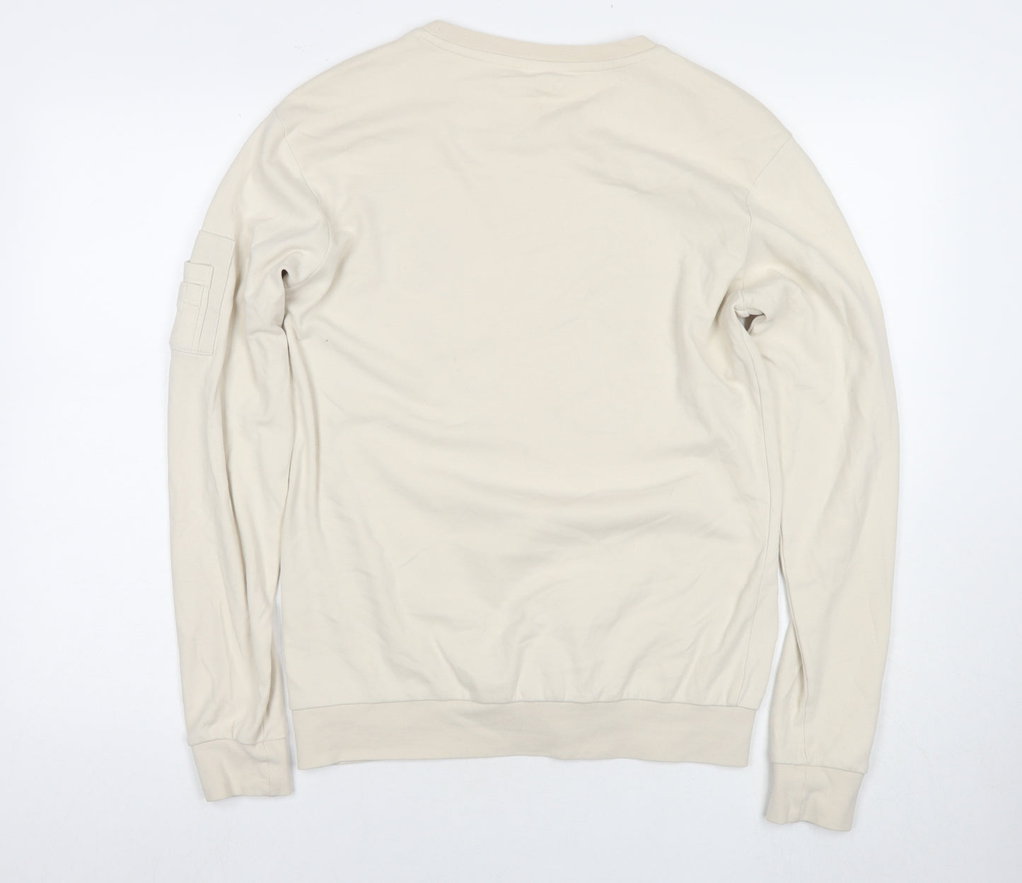 Acevestiti Womens Beige Cotton Pullover Sweatshirt Size S Pullover