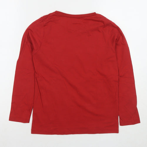 Levi's Boys Red Cotton Basic T-Shirt Size 10 Years Round Neck Pullover - Logo