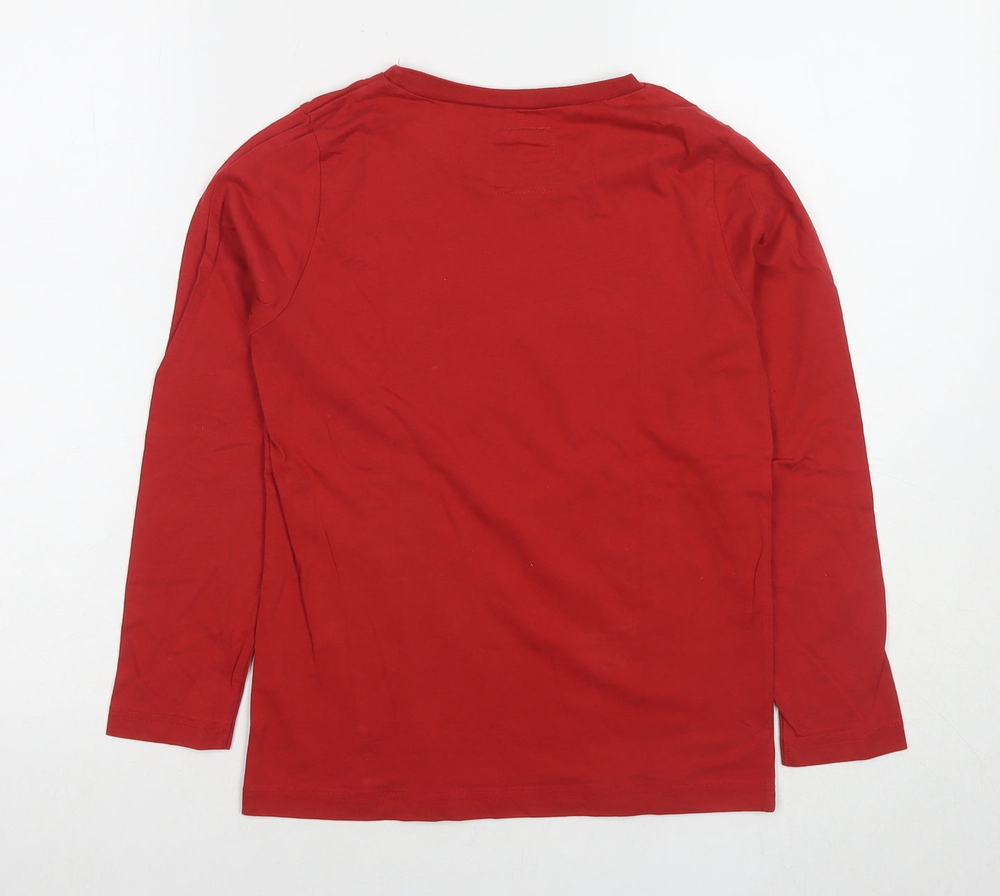 Levi's Boys Red Cotton Basic T-Shirt Size 10 Years Round Neck Pullover - Logo