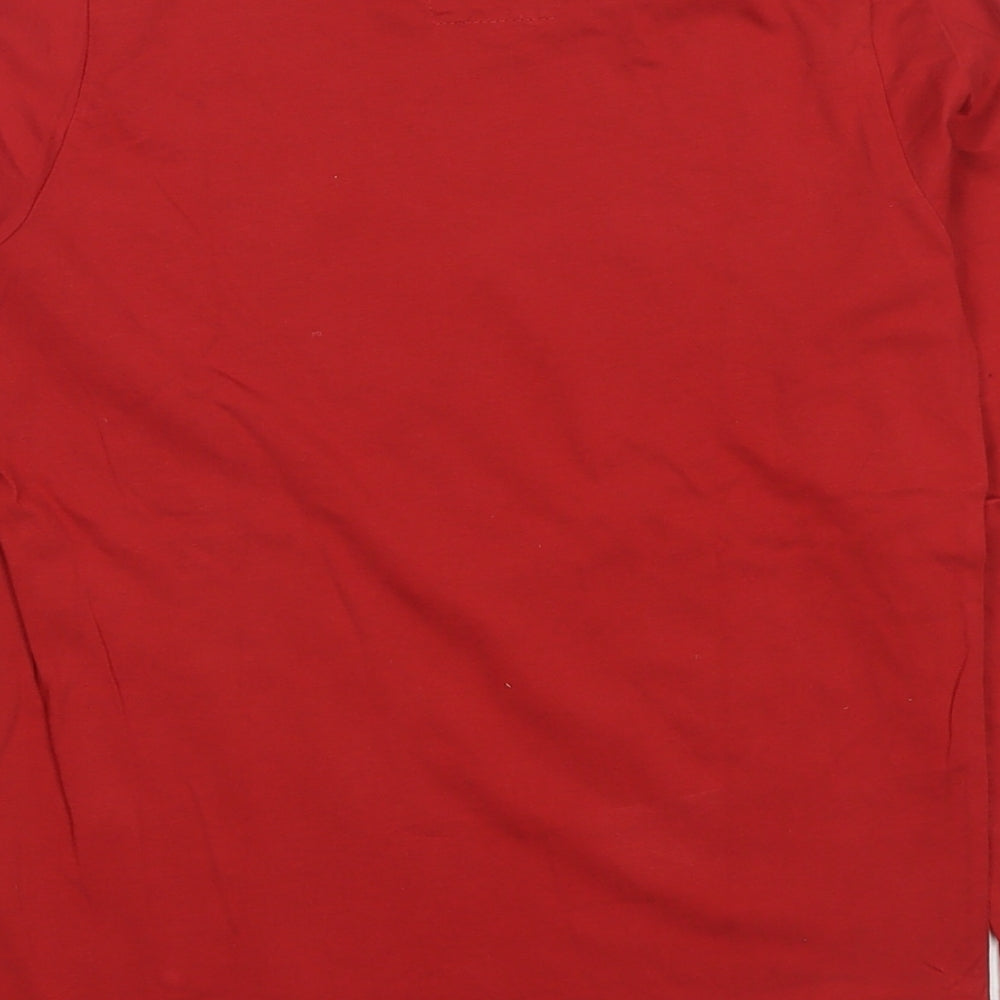 Levi's Boys Red Cotton Basic T-Shirt Size 10 Years Round Neck Pullover - Logo