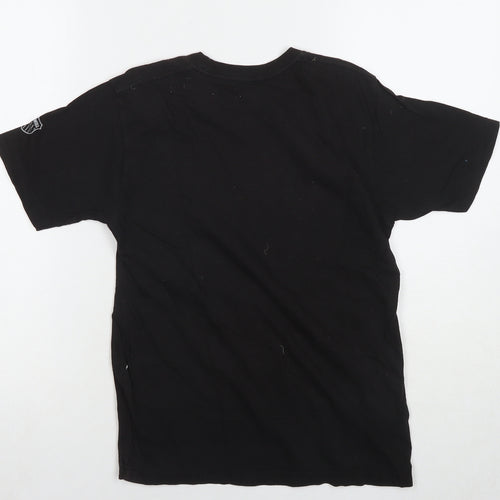 K-Swiss Boys Black Cotton Basic T-Shirt Size 10 Years Round Neck Pullover - Logo