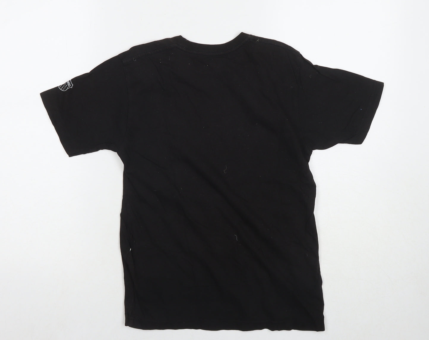 K-Swiss Boys Black Cotton Basic T-Shirt Size 10 Years Round Neck Pullover - Logo