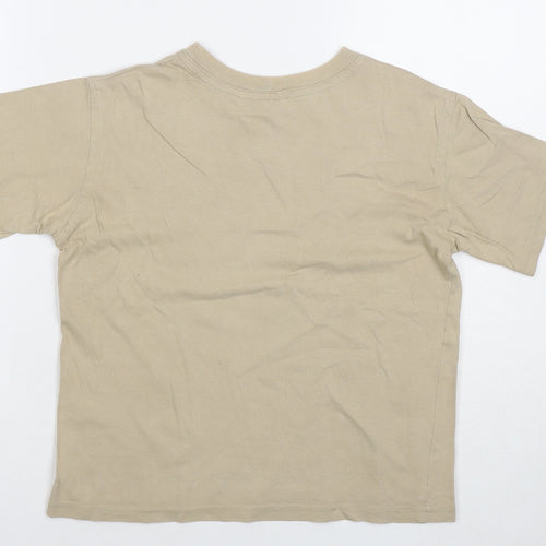 Spirit Of Africa Boys Beige Cotton Basic T-Shirt Size 7-8 Years Round Neck Pullover - Wildest Africa
