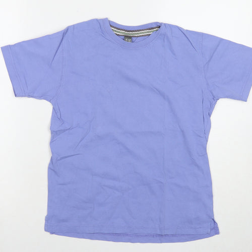 Zara Boys Blue Cotton Basic T-Shirt Size 11-12 Years Round Neck Pullover