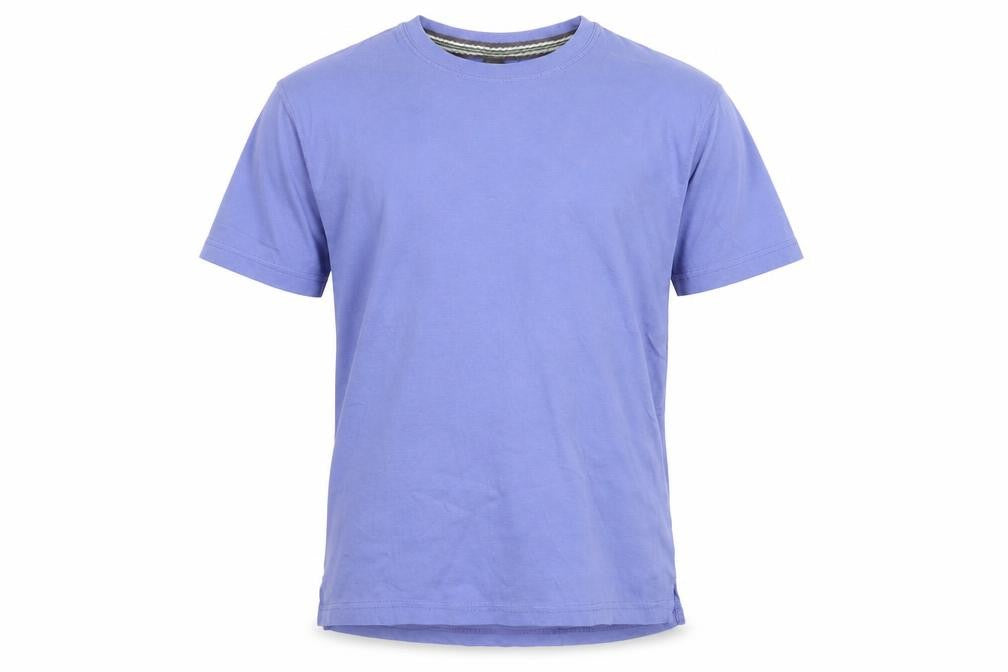 Front view of Zara boys’ blue cotton basic t-shirt, size 11-12, years round neck pullover