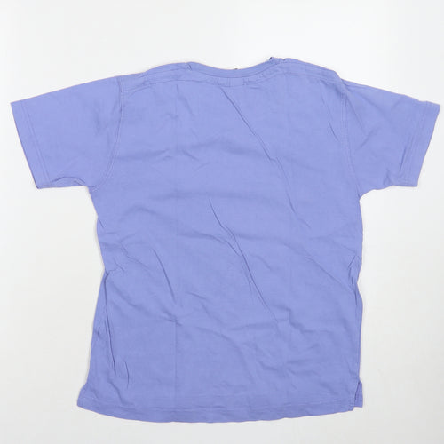 Zara Boys Blue Cotton Basic T-Shirt Size 11-12 Years Round Neck Pullover