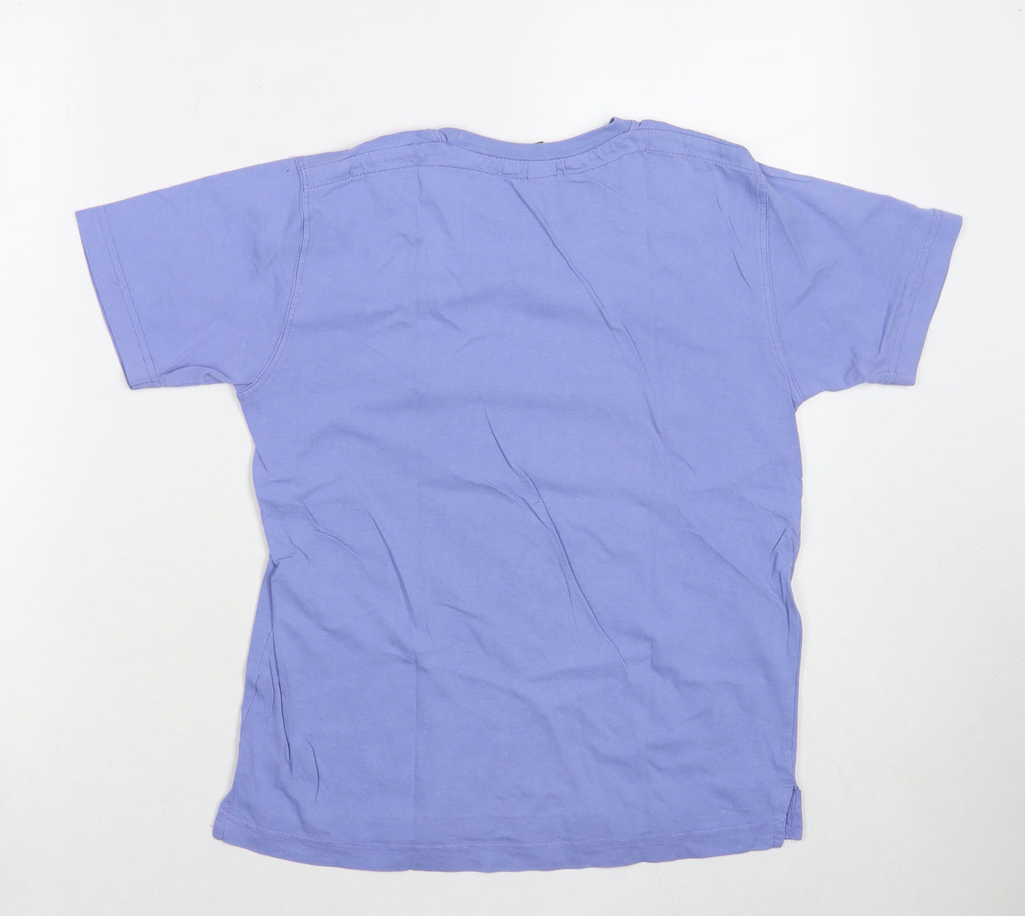 Zara Boys Blue Cotton Basic T-Shirt Size 11-12 Years Round Neck Pullover