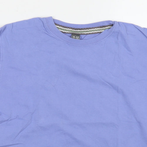 Zara Boys Blue Cotton Basic T-Shirt Size 11-12 Years Round Neck Pullover